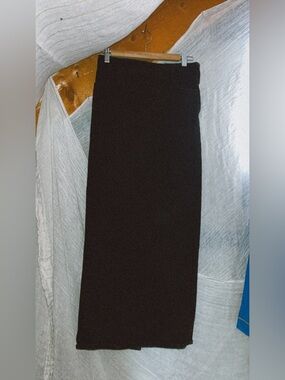 Zara maxi black denim skirt